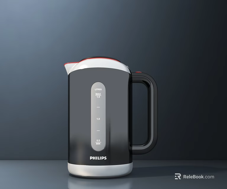 Philips Electric Kettle With Stylish Black And White Design For Daily Use 3d model 