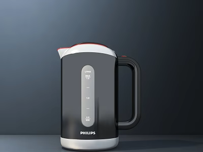 Philips Electric Kettle With Stylish Black And White Design For Daily Use 3d model
