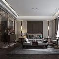 Elegant Modern Hotel Room Interior With Comfortable Bed Dark Wood Furniture And Soft Lighting