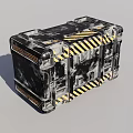 Black Weapon Case With Yellow And Black Warning Stripes And Metallic Sturdy Structure