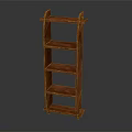 Rustic Wooden Bookshelf With Multi Layer Shelves For Home Storage Decor 3d model