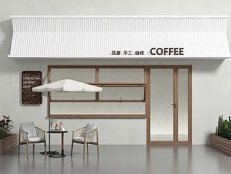 Modern Door Head Coffee Shop Door Head Facade 3d model