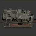 Industrial Mechanical Pump With Metal Frame Wheels Valve Connections And Control Panel