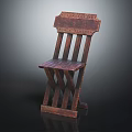 Vintage Wooden Leisure Chair with Carved Backrest and Crossed Legs Handcrafted Design