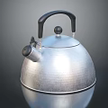 Silver Kettle with Black Handle and Hammered Texture Modern Sleek Design for Daily Use