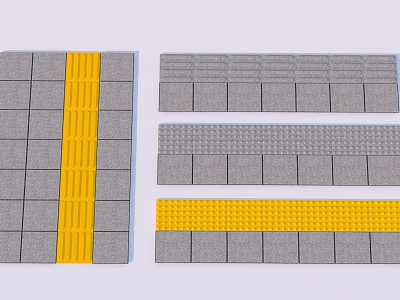 Municipal blind road brick sidewalk blind road model