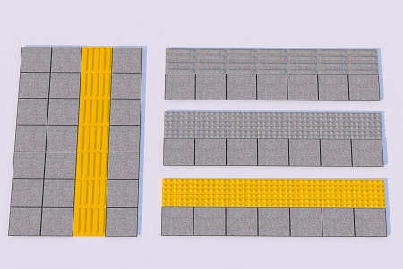 Municipal blind road brick sidewalk blind road 3d model