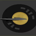 Traditional Samurai Sword With Curved Blade And Decorative Handle Isolated On Gray Background