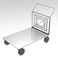 Durable Industrial Metal Cart With Flat Platform MultiLayer Handle And Four Wheels