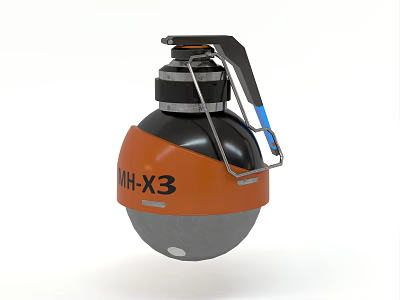 Grenade High-explosive Grenade Frag Grenade Smoke Grenade Flash Grenade Burning Grenade Bomb 3d model