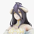 Elegant Game Movie Character With Long Black Hair White Dress And Headpiece