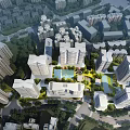 Hong Kong Land Modern Architectural Project With Spiral Staircase And Tall Buildings