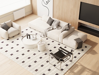 Modern Sofa Coffee Table Combination Sofa Combination 3d model