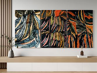 Modern abstract painting decorative painting 3d model