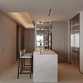 Modern Dining Room Interior With Round Table Black Chairs Crystal Chandelier And Wooden Panel Walls