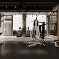 Modern Fitness Gym Interior With Various Strength Training Equipment And Open Workout Space