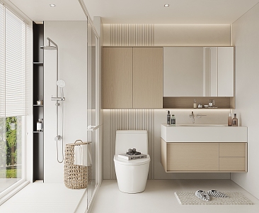 Toilet Bathroom Toilet WC Public Toilet Bathroom Shower Room Toilet Washbasin Shower Partition Shower Room 3d model