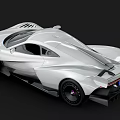 White Supercar With Sleek Body Large Rear Spoiler And Black Rims