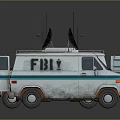 White FBI Surveillance Vans With Satellite Dishes Open Doors And Interior Equipment