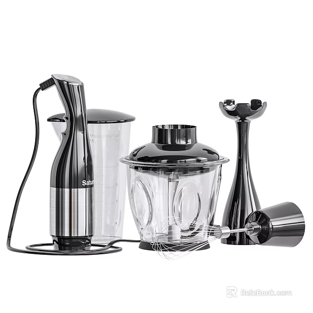Multifunctional Kitchen Utensils Set Including Hand Blender Food Processor And Egg Beater 3d model 