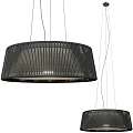 Modern Black Pendant Light With Circular Design And Hanging Cords 3d model