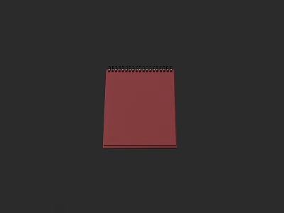 Decorative Ornament Set With Red Spiral Notebook On Dark Background 3d model