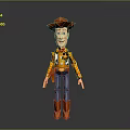 Toy Character With Red Hat Orange Striped Shirt Blue Jeans Brown Boots And Badge