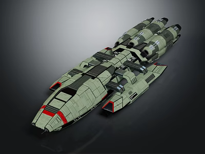 Sci Fi Cosmic Spaceship 3D Model With Aerodynamic Design And Advanced Space Modules 3d model