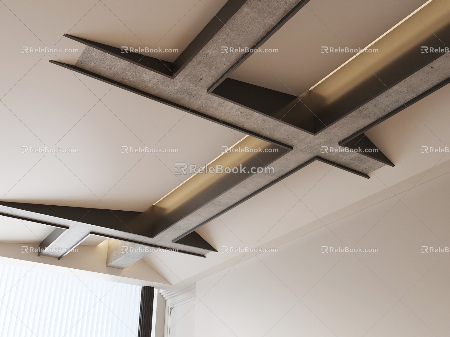 Suspend ceiling design Leakage beam design Modern ceiling 3d model