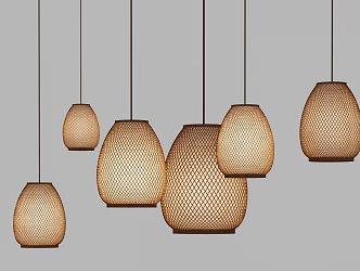 New Chinese Chandelier Combination 3d model