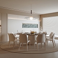 Modern box, private room, private room, dining table and chair combination 3d model