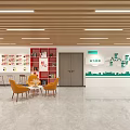 Modern reading room on the third floor 3d model