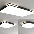 Modern LED Ceiling Lights With Square And Round Shapes Sleek Black Frame White Panel