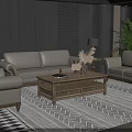 Classic Retro Genuine Leather Sofa And Coffee Table Set For Elegant Modern Living Room Interior
