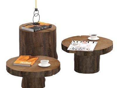 Log Corner Table Log Side Table 3d model