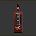 Red Mini Refrigerator With Coca-Cola Bottle And Sprite Stickers Vintage Design