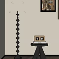 Middle Ancient Floor Lamp Low Stool Side Corner 3d model
