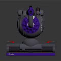 Upright Purple And Gray Vacuum Cleaner With Modern Design And Handle
