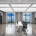 Modern Monitoring Room Interior With Control Desk Multiple Screens Large Windows And Chairs