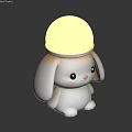 Rabbit Shaped Table Lamp White Cute Design With Glowing Spherical Lampshade For Children's Room Decor
