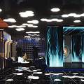 Modern KTV Corridor Interior Design With Neon Lights And Purple Blue Lighting