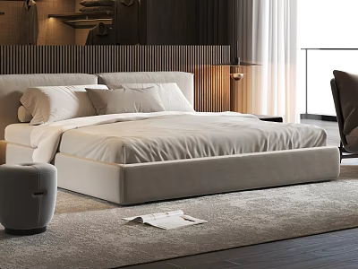 Modern Minotti double bed 3d model