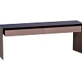Modern Console Table With Sleek Dark Wood Design And Storage Drawers