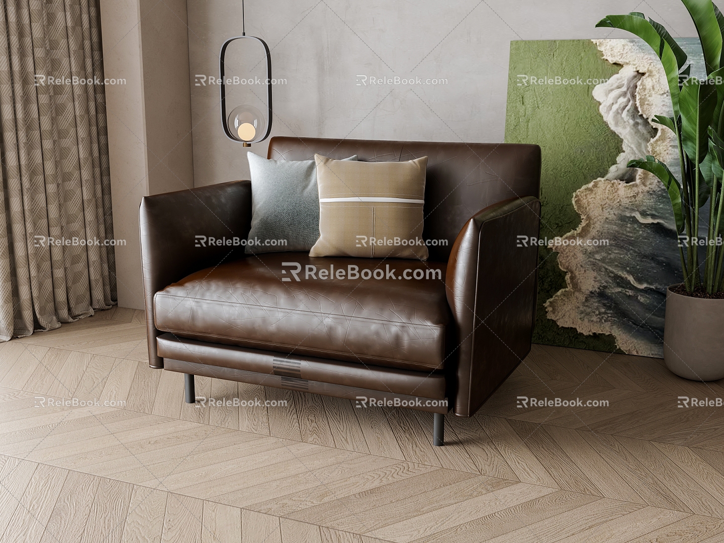 American Leather Single Sofa 3d model