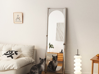 Silent Wind Floor Mirror Sofa Floor Lamp Cat model