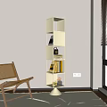 White Multi Tiered Storage Shelf Unit In Modern Living Room With Books And Decor Items