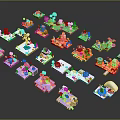 Modern Cartoon Scene Fantasy Island Game Items Game Props 3d model