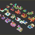 Modern Cartoon Scene Fantasy Island Game Items Game Props 3d model