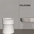 Poliform Modern Transparent Stool Design With Clear Material And Cushioned Seat 3d model