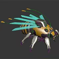 Yellow Black Mechanical Insect With Blue Wings And Robotic Legs